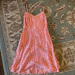 Coral flower print dress size small